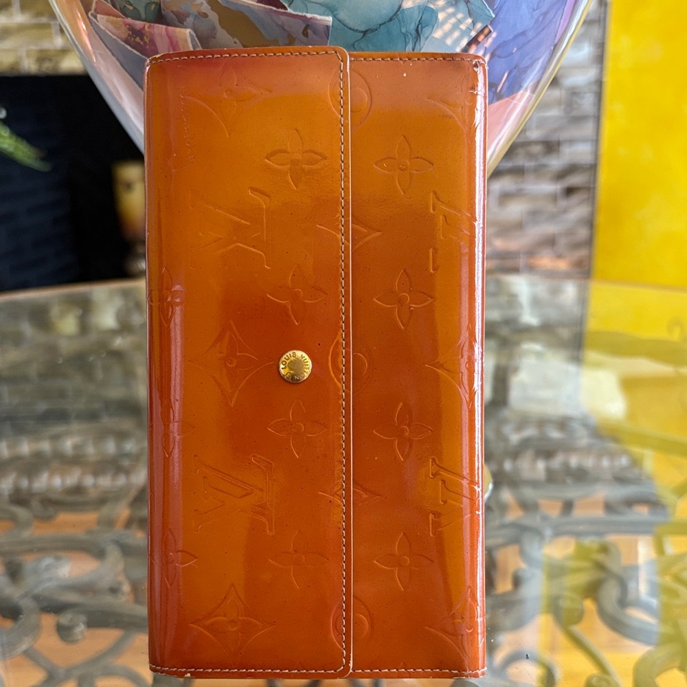 Louis Vuitton Shiny Orange Monogram Wallet - Picture 14 of 16